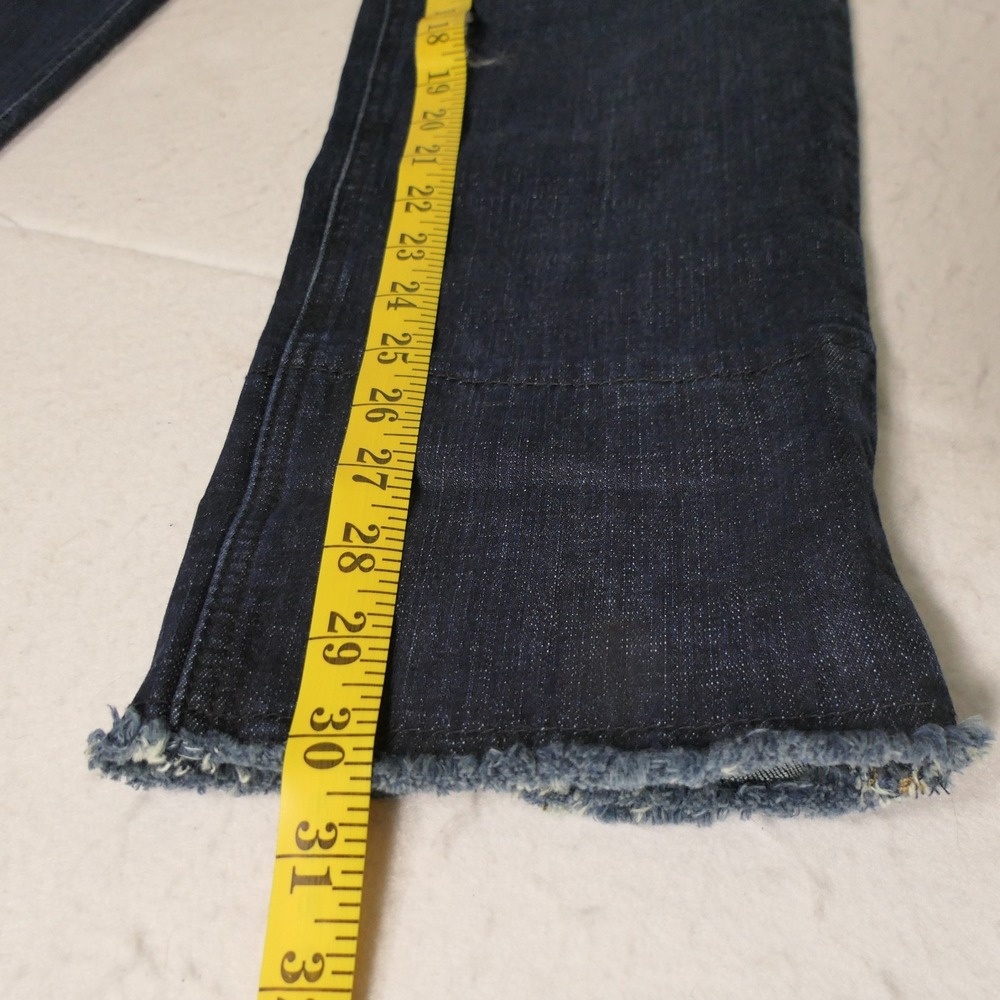 Democracy Womens Jeans 4 Blue Absolution Straight Leg Boho Edgy Raw Hem Slit - Picture 5 of 9